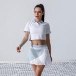 Light Blue Womens Golf Clothes Anti Glare Tennis Badminton Pleated Skirt Ladies
