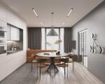 Modern White Kitchen Cabinet Tailored PET Kitchen Cabinets System