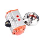 Food Grade Sanitary Stainless Steel 304/316l Pneumatic Actuated Welded Butterfly