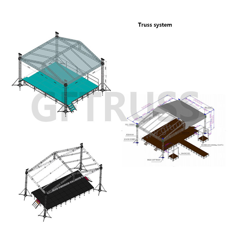 50mm Portable Event Lighting Temporary Stage Truss With Covering
