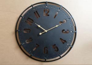 Quality Home Decor Black Round Hollow Carved Wall Clock wholesale