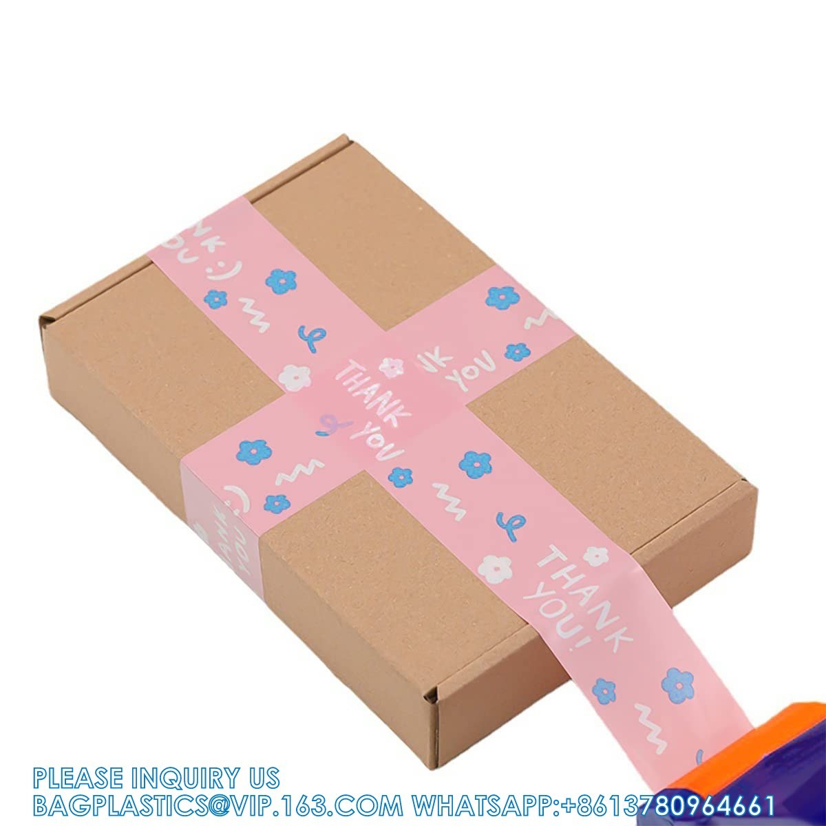Personalized Packing Tape Clear Transparent Custom Monochrome Logo Words Packaging Shipping Tape For Small Business