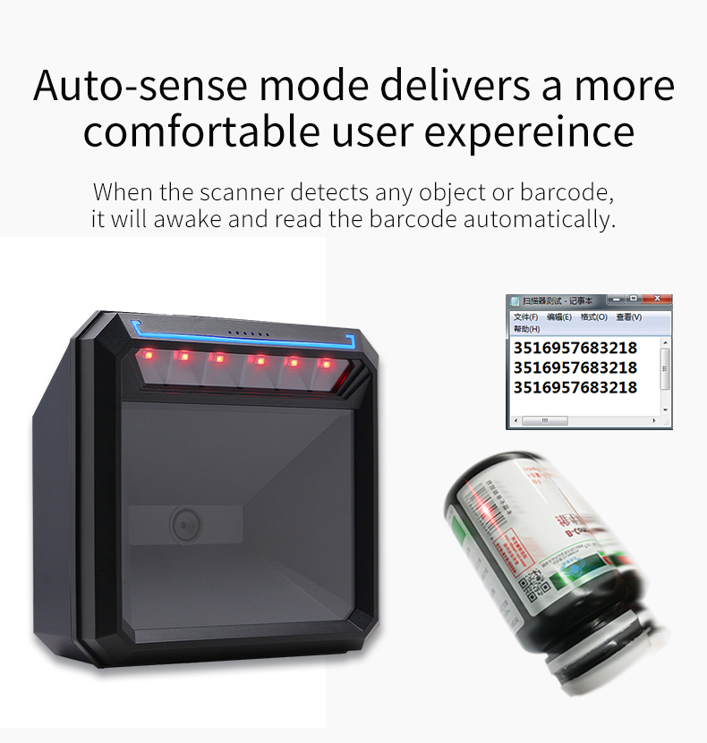 User-Friendly and Versatile Desktop Type USB Barcode Scanner for Convenient Scanning