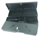 Black Mini RoHS 6V 12V POS Cash Drawer Flip Top Metal Cash Box