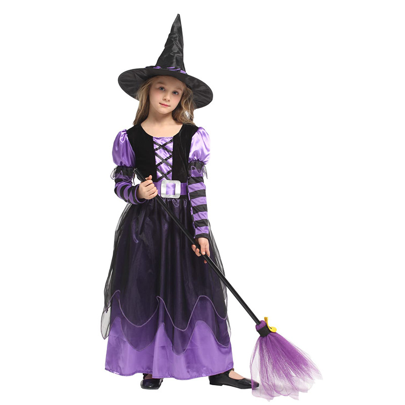 Stylish GIRLS Witch Costume for Halloween Rave Party Children's Dress School Activity
