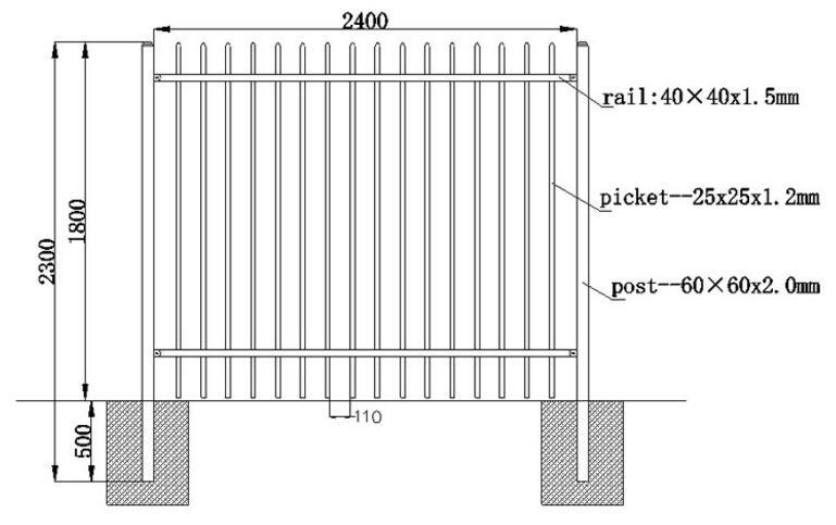 Spear Top Steel Fence / Security Fence / Garrison Fence