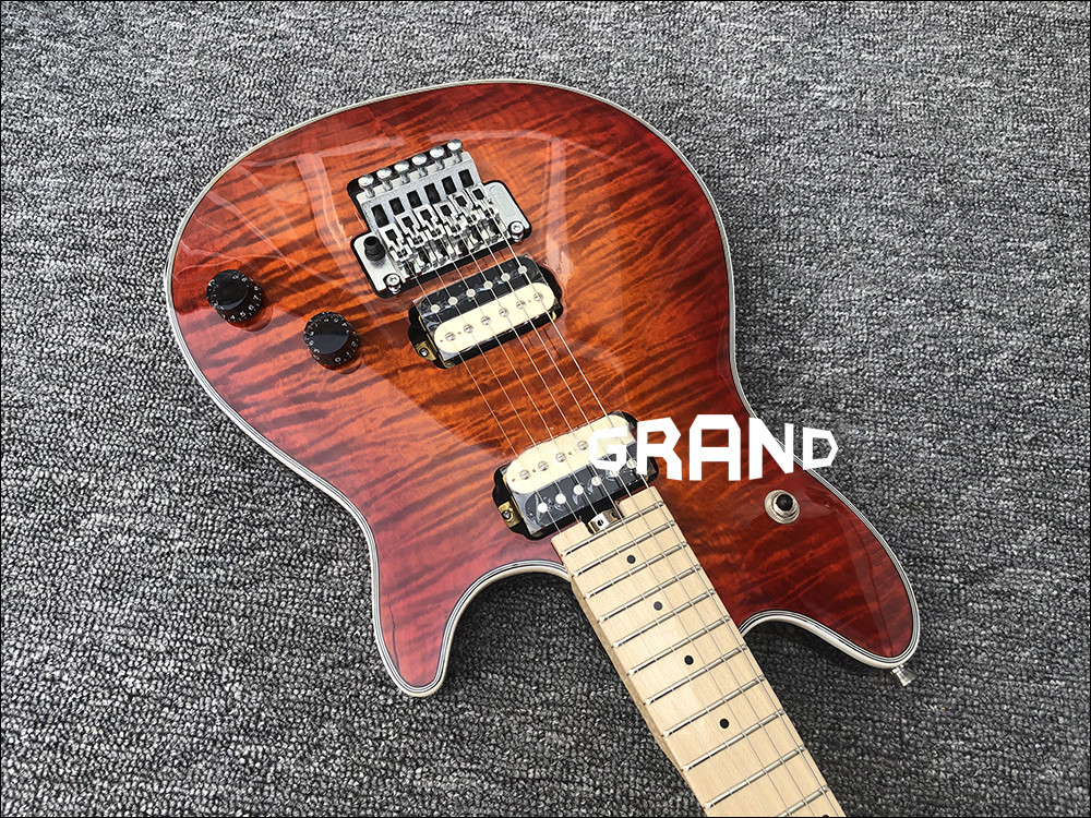 Factory Custom Mahogany Body With Quilted Maple Top Red Paint Floyd Electric Guitar Free shipping