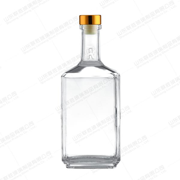 Customized Logo Clear Glass Bottle for Gin Whisky Rum Tequila Vodka 500ml 750ml