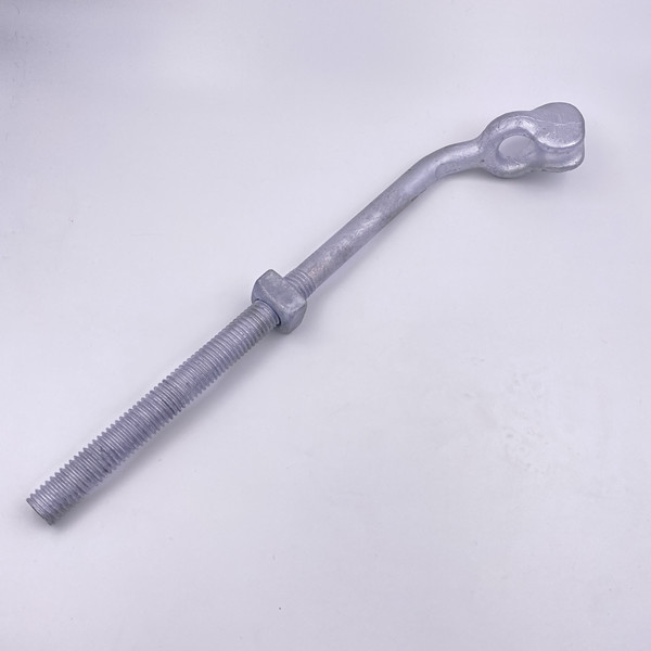 Galvanized Electric Power Fittings HDG Thimble Eye Bolt With Nut