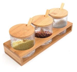 Quality Kitchen Storage Organizer Bamboo Spice Rack Seasoning Box Set wholesale