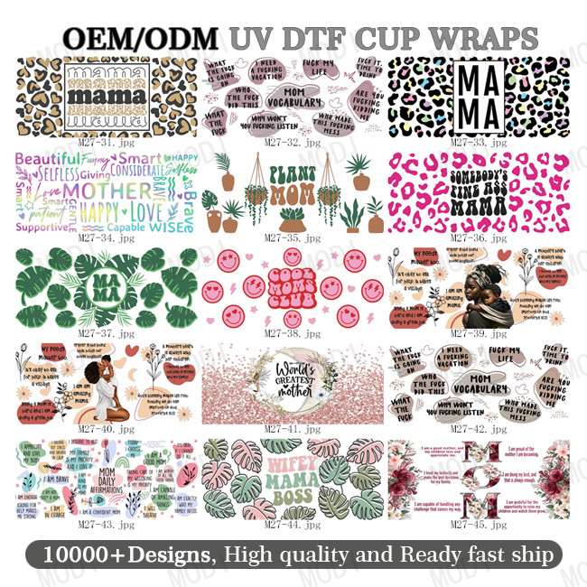 UV DTF Cup Wrap Transfers Designs For Mama'S Day Designing Shirts