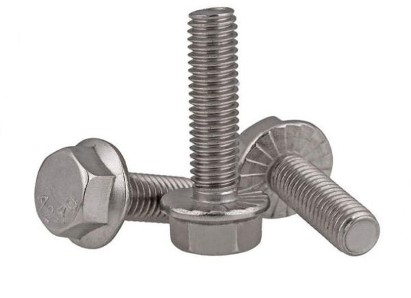 Cheap 1/4-20x3/4 " Serrated Polished Stainless Steel Flange Bolts Metric Thread 30mm 40mm 80mm for sale