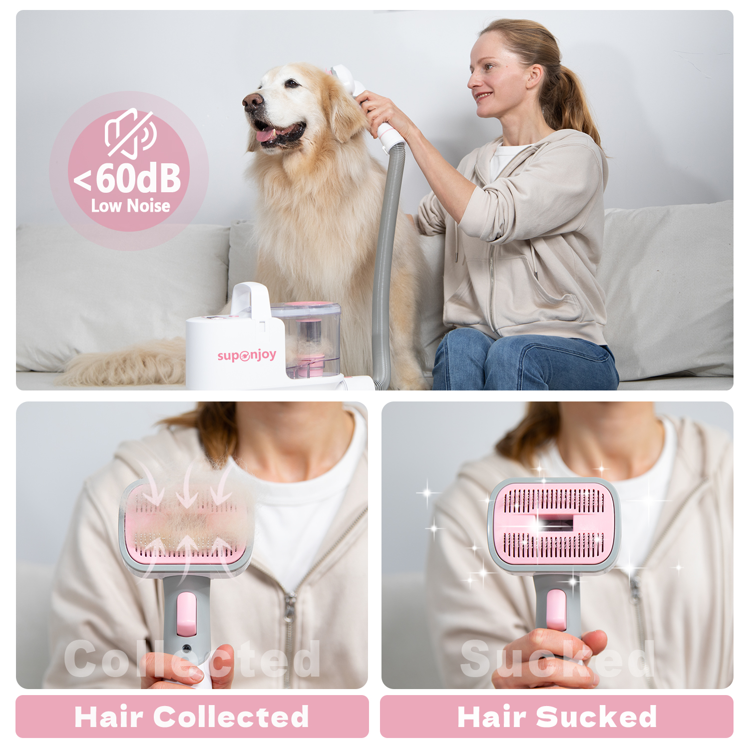Household Handheld Pet Shaver Dust Mite Remover Vacuum Cleaner and with 1.5L Dust Bag
