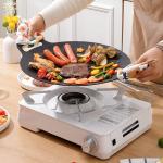 Non Stick Cast Iron Camping Round Frying Pan Pre Seaoned For Outdoor And Kitchen