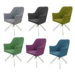 Fabric Upholstered Stainless Dining Chair Livingroom Chair Armrest Chair Leisure