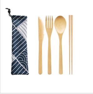 Quality Kitchen Tableware Set Home Barbecue Bamboo Knives Forks And Spoons cutlery set wholesale