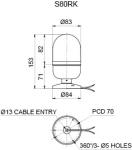 Bulb Revolving Warning Light Ø80mm Bulb Revolving Warning Light. Equipped with
