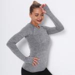 Women's long-sleeved sports yoga t-shirt quick-drying round-neck yoga running