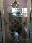 Leaded glass for wooded door