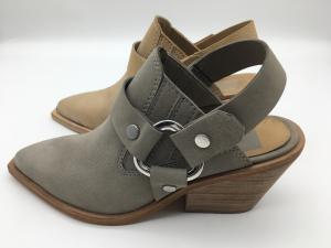 Quality Two Tone Womens Leather Dress Shoes Soft Full Wrap Pointed Toe Wedge Shoes wholesale