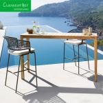 Outdoor Garden Aluminum Frame Rattan Bar Stool Chair for Hotel Courtyard Patio