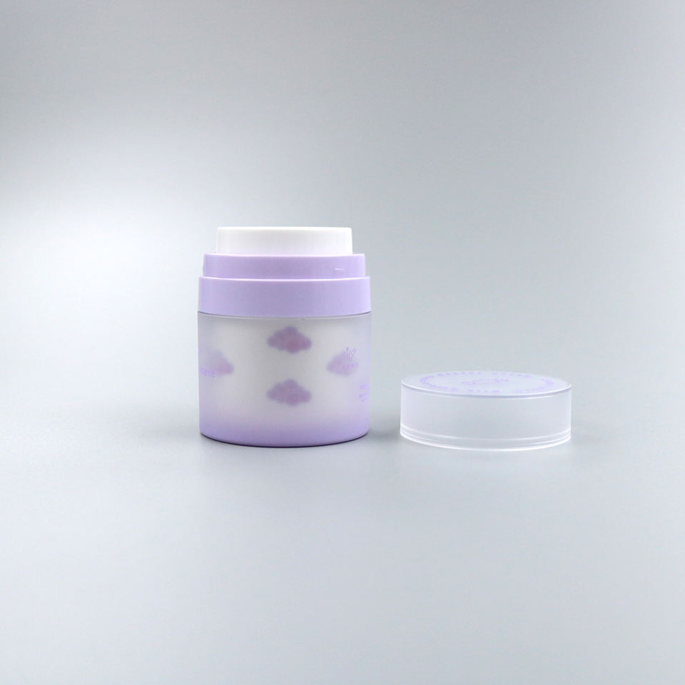 Custom Frosted White Airless Cosmetic Eye Cream Pump Jar Packaging 15g 30g 50g