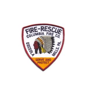 Quality Company Custom Patches Logo Embroidery Merrowed Badge Fire Rescue Iron On Patch wholesale
