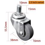 EDL Mini Caster Wheels 1.5inch 30Kg TPE by Swivel and Brake Silent Movement