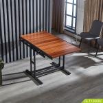 Hot Sale Wooden Conversion Dining Table folding Table with metal rack