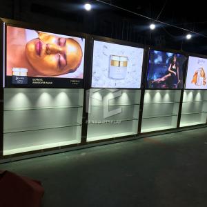 Quality 10mm Tempered Glass Skincare Display Shelves For Cosmetic Shop ODM wholesale