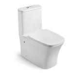 Modern White Ceramic One Piece Toilet Floor Mounted P Trap S Trap Dual Flush