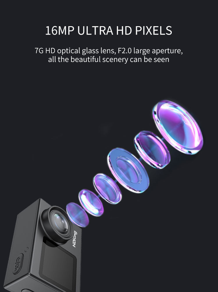 4k Ultra HD Touch Screen Action Camera Ip68 Waterproof EIS Swimming