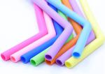 Hot Drink Reusable Long Slender Food Grade Silicone Straws With Cleaning Brushes