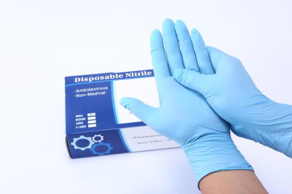 Disposable Blue Nitrile Gloves Medical Gloves Powder Free For Medical Examinatio