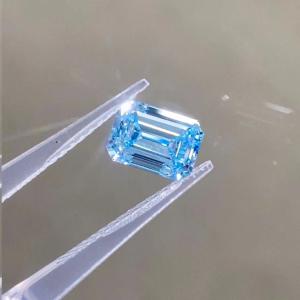 Quality Emerald Cut VS2 Lab Grown Blue CVD Diamonds 1ct Jewelry Decorations wholesale