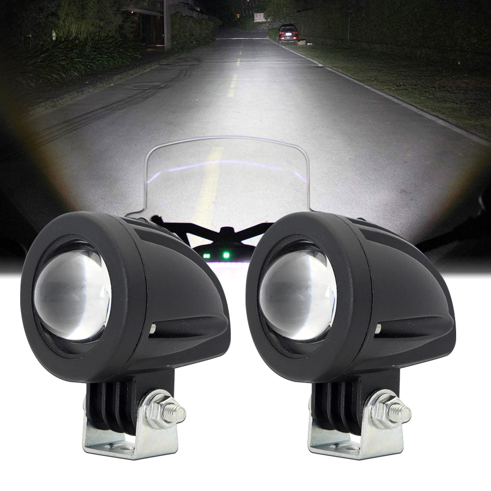 10W 80V Aluminum White Yellow Flash LED Lamp Motorcycle Spotlight