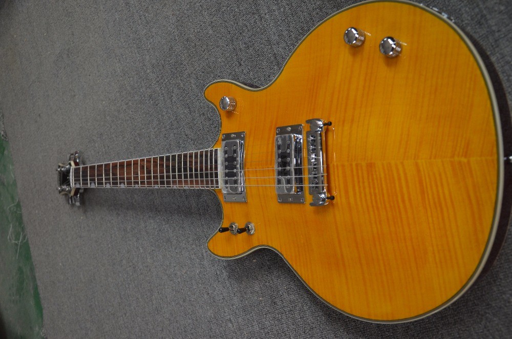 Grets guitar Tiger maple body top gretsch signature LP custom style electric guitar Grover tuner installed Quality pic
