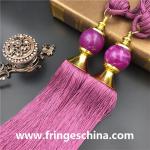 Fashion custom long tassel fringe trimming for curtain attractive tieback