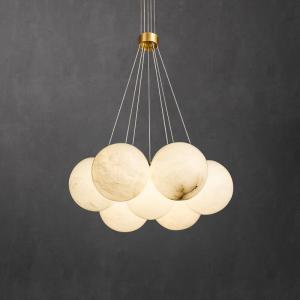 Quality Spanish Style Dining Room Copper Alabaster Pendant Chandelier Lighting 100lm/W wholesale