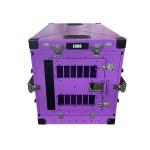 Pet Medium Aluminum Collapsible Dog Box Metal Foldable Purple Color 30 Inch