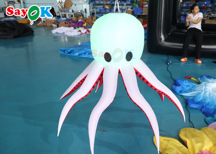 LED Jellyfish Hanging Inflatable Octopus Puppet For Advertising Decoration
