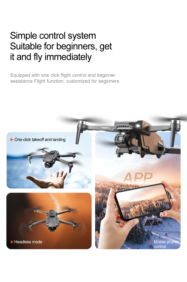 Rg608 Pro Uav Hd 8k Dual Camera Uav Optical Flow Dual Camera Lift Obstacle Avoidance Aircraft Night Aerial Photography Z