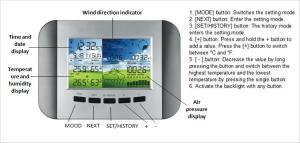 Quality Large Screen Digital Weather Station With Outdoor Rain Sensor And 48s Data Update wholesale