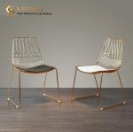 ODM Golden Metal Slat Ultra Modern Dining Chairs