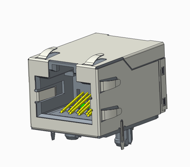 High Performance, RJ45 Modular Jack -CAT6 A, Shield, With LEDs.,RJE60-188-34W1