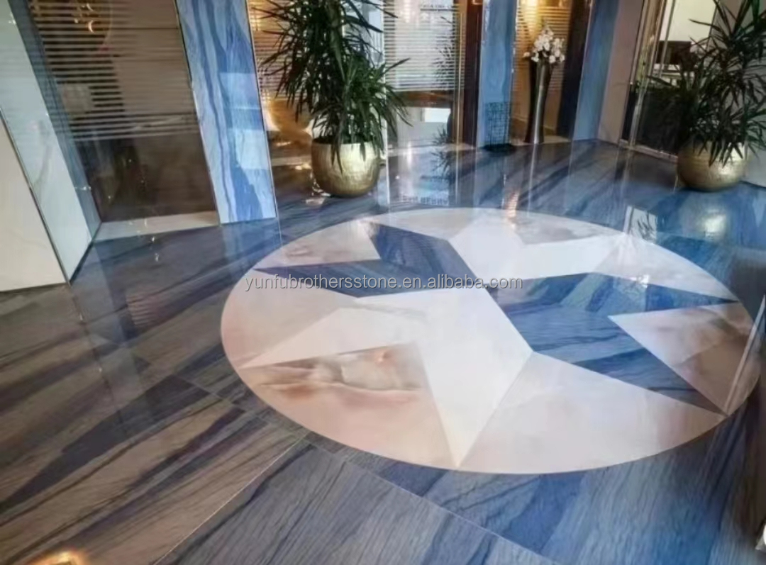 Directly Sell Honed Azul Imperial Slab Blue Sky Quartzite Grand Skylight Marble Tile