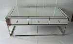 Modern Glass Mirror Coffee Table With Durable Stainless Steel Base / Legs