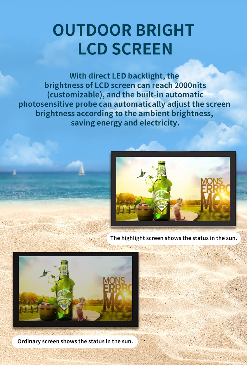 Vga / Dvi / Usb Inputs Touch Screen Lcd Digital Signage 55" For Advertising