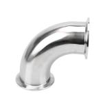 Stainless Steel Press Fitting 90 Degree Bend Clamped Pipe Elbows 3A DIN