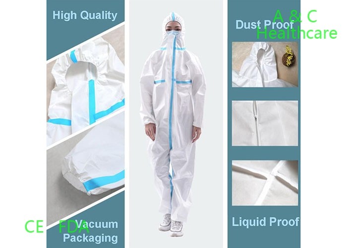 Polypropylene Disposable Painting Overalls With Hood Elastic On Cuff And Ankle